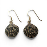 Sterling Silver Enamel Scallop Shell Earrings Drop Dangle Beach Vacation Jewelry