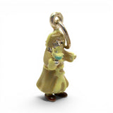 Sterling Silver Enamel Father Christmas Charm for Bracelet Blue Bird Happiness