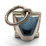 Brocosi.com antiqued sterling silver desktop computer charm with CRT monitor and keyboard detail for a bracelet.