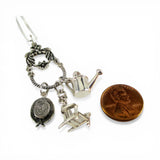 Sterling Silver Beach Sea Charms Holder Necklace Watering Can Chair Summer Hat