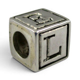 Sterling Silver Love Block Charm Bead for Bracelet European Style Vintage New