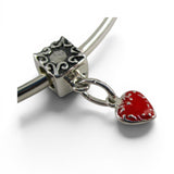 Sterling Silver Box Charm Adapter Bead Hanger for Traditional Charms Converter