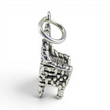 Sterling Silver Wicker Chair Charm for Bracelet Shube's Vintage New Friend Gift