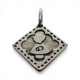 Sterling Silver Sunbonnet Sue Quilt Block Pattern Charm for Bracelet Girl Gift