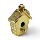 Small Country Birdhouse Charm for Bracelet Sterling Silver Gold Vermeil Bird