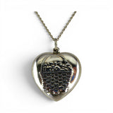Sterling Silver Basket of Apples Puffy Heart Pendant for Necklace Big Charm 74