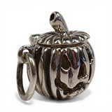 Sterlng Silver Jack o' Lantern Charm for Bracelet Vintage Halloween Pumpkin New