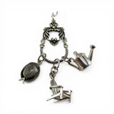 Sterling Silver Beach Sea Charms Holder Necklace Watering Can Chair Summer Hat
