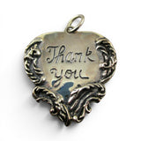 Sterling Silver Thank you for Loving Me Heart Pendant for Necklace Vintage New