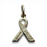 Sterling Silver Blue Child Abuse Awareness Ribbon Charm for Bracelet Advocate