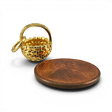 Brown County Basket Mini Granny Gold Vermeil over Sterling Silver Vintage BCB