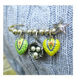 Sterling Silver Woven Basket Charm Holder Safey Pin Holder Beads Vintage BCS New