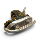 Sterling Silver Enamel Victorian Ice Skate Charm for Bracelet Vintage New Gift