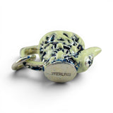 Sterling Silver Enamel Flow Blue Willow Teapot Charm for Bracelet Tea Party Gift