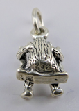 Tiny Bear on a Swing Sterling Silver Charm