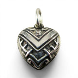 Sterling Silver or Gold Vermeil Victory Puffy Heart Charm for Bracelet Vintage V