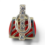 Sterling Silver Red Enamel Handbag Charm for Bracelet Purse Fashion Girl Gift