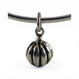 Sterling Silver Small Jack O' Lantern Charm for Bracelet Pumpkin Halloween Gift