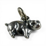 TINY Sterling Silver Smiling Pig Charm Miniature Small Finding Jewelry Making