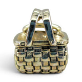 Sterling Silver Mini Chore Brown County Basket Charm for Bracelet Vintage BCB