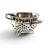 Sterling Silver Colander Bowl Pendant for Necklace Pasta Chef Cook Kitchen Gift