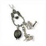 Sterling Silver Beach Sea Charms Holder Necklace Watering Can Chair Summer Hat