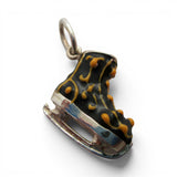 Sterling Silver Enamel Victorian Ice Skate Charm for Bracelet Vintage New Gift