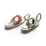 Sterling Silver or Pink Enamel Flip Flop Charm for Bracelet Summer Beach Jewelry