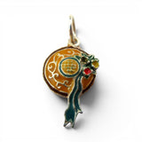 Sterling Silver Enamel Straw Hat Flowers Charm for Bracelet Garden Summer Gift