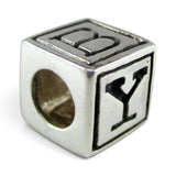 Sterling Silver Baby Block Charm Bead for Bracelet New Mom Gift Wife Gift