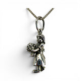 Sterling Silver Flower Girl Charm for Bracelet Wedding Gift Vintage New