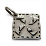 Sterling Silver See Saw Quilt Pattern Charm for Bracelet Quilting Jewelry Gift