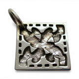 Sterling Silver Drunkards Path Quilt Pattern Charm for Bracelet Vintage BCS New