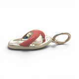 Sterling Silver or Pink Enamel Flip Flop Charm for Bracelet Summer Beach Jewelry