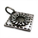 Sterling Silver Dresden Plate Quilt Square Charm for Bracelet Quilting Pattern