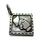 Sterling Silver Overall Bill Quilt Pattern Charm for Bracelet Quilting Gift New