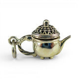 Sterling Siliver Footed Teapot Charm for Bracelet Movable Lid Highly Detailed