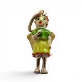 Sterling Silver Enamel Girl Fairy Charm for Bracelet Gardening Gift Vintage New