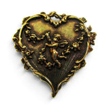 Cupid in Heart Brass Pin