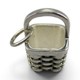 Berry Basket Charm for Bracelet Small Pendant Sterling Silver or Gold Vermeil