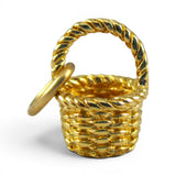 Sterling Silver Gold Vermeil Mini Grandma's Apple Basket Charm for Bracelet BCB