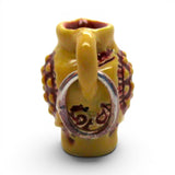 Sterling Silver Enamel Yellow Redware Pitcher Charm for Bracelet Vintage Mini