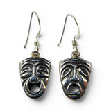 Sterling Silver Comedy Tragedy Earrings Drop Dangle Drama Actress Actor Gift