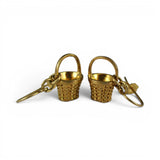 Gold Vermeil Measuring Basket Earrings Sterling Silver Dangle Drop Zechariah 5 6