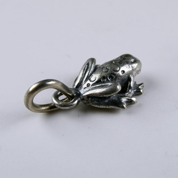 TINY Sterling Silver Frog Charm
