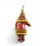 Sterling Silver & Enamel Victorian PInk Girl Pendant for Necklace Vintage BCS