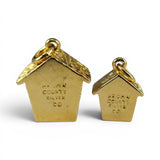 Gold Vermeil over Sterling Birdhouse Charm for Bracelet Brown County Silver Bird