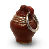 Sterling Silver Enamel Redware Jug Pottery Charm for Bracelet Vintage Mini