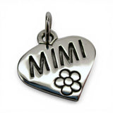 Sterling Silver Mimi Heart Charm for Bracelet Flower Gift Vintage New Condition
