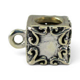 Sterling Silver Box Charm Adapter Bead Hanger for Traditional Charms Converter
